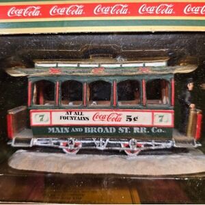 Coca-Cola Trolley Old Number Seven #64310 Town Square Collection Hand‎ Painted
